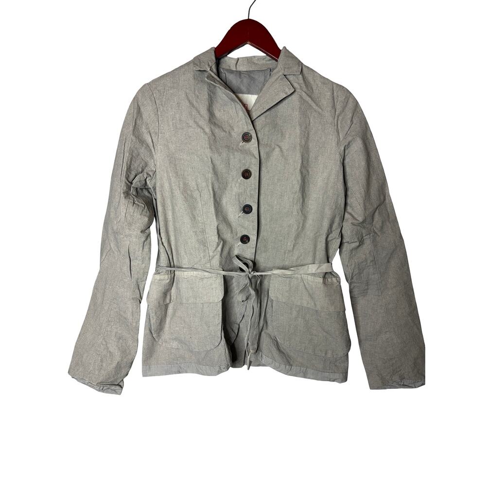 Hannoh Wessel grey cotton button down blazer jacket sz FR 34 XS